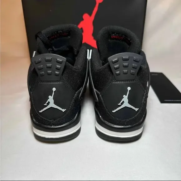 Size 5.5 - Nike Air Jordan 4 Retro SE GS Black Canvas Men display picture 2